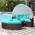 Modway Convene Wicker Rattan Outdoor Patio Retractable Canopy Round Poolside by Modway