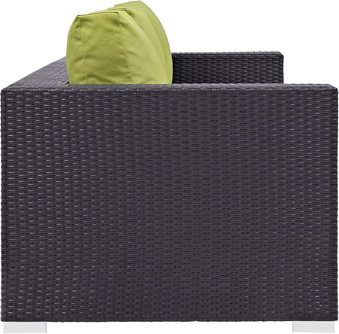 Modway Convene Wicker Rattan Outdoor Patio Sofa in Espresso Peridot - Image 4