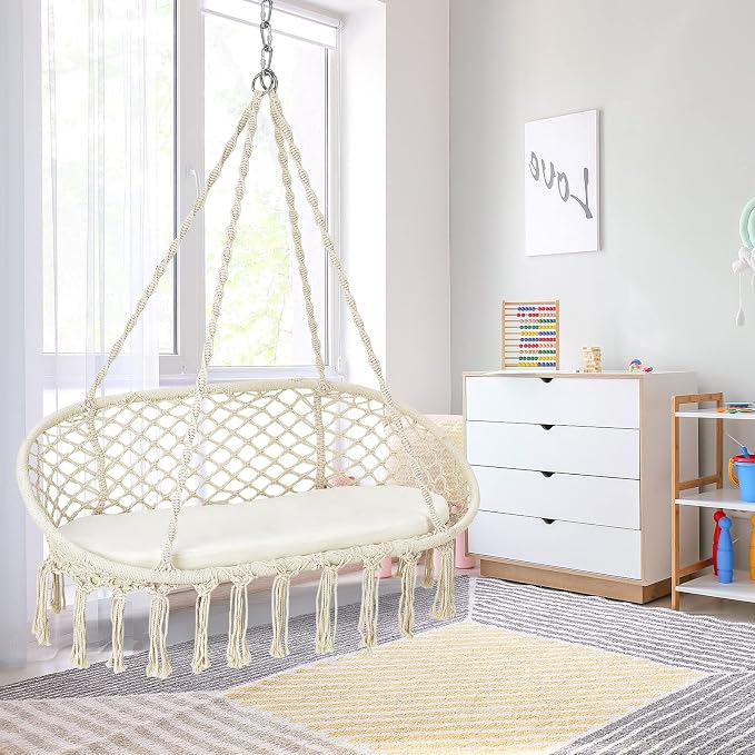 Giantex Hammock Chair 2 Seat, Macrame Hanging Chair - Image 7