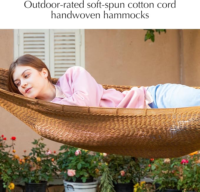 PNAEUT Handwoven Mayan Hammock, Thick Soft Rope Double Hammock - Image 4