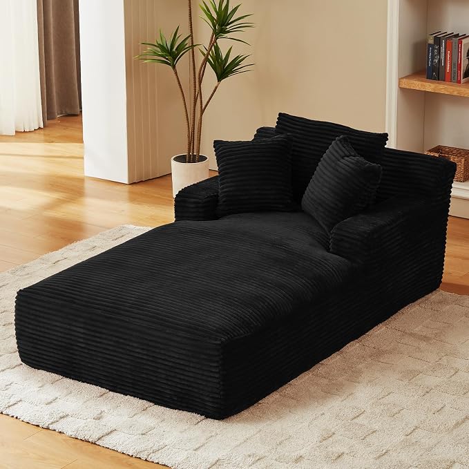 78.7" Chaise Lounge Chair Indoor, Oversized Boneless Couch Comfy Upholstered by VEPXXP