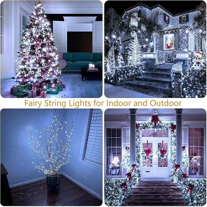33Ft 100LED Fairy Lights Plug in, Waterproof String Lights Outdoor & Indoor 8 - Image 8