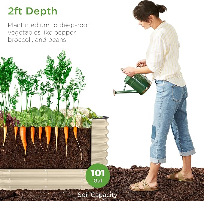 Best Choice Products 4x2x2ft Outdoor Metal Raised Garden Bed, Oval Deep Root - Image 2