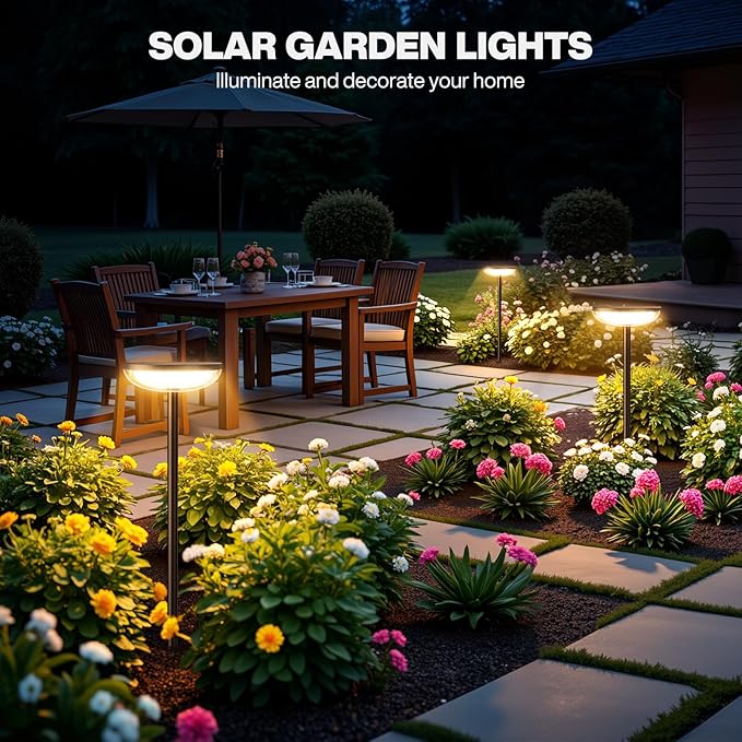 Solar Pathway Lights Outdoor, 6 Pack Tall Solar Garden Lights Outdoor Waterproof - Image 6