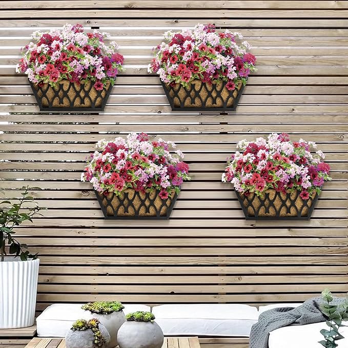 4 Pack 16 Inch Window Boxes Planters Railing Planter Box - Image 3
