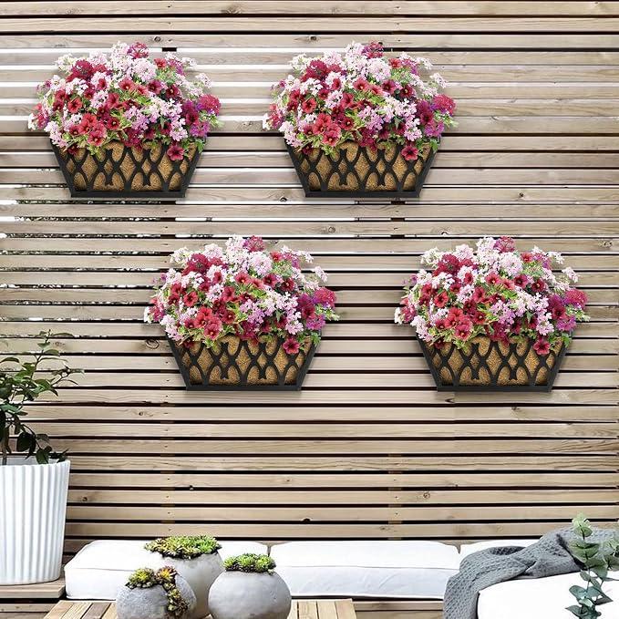 4 Pack 14 Inch Window Boxes Planters Railing Planter Box - Image 3