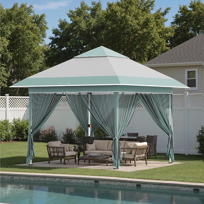Devoko 12x12 Pop Up Gazebo Canopy Tent - Image 2