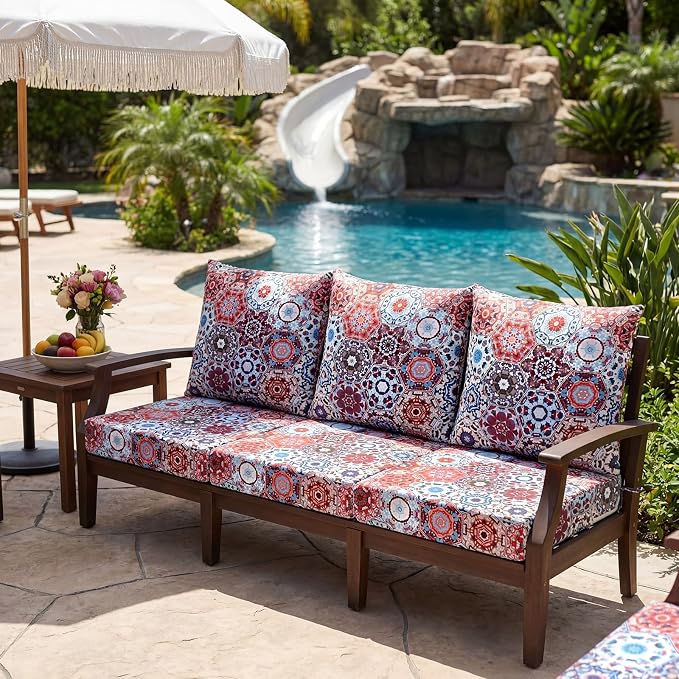 Hoteam 4 Set Outdoor Chair Patio Cushions 20 x 20 Inch Deep Seat Waterproof - Image 6