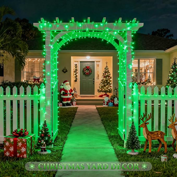JMEXSUSS 2 Pack St Patricks Day Solar Lights, Each 33ft 100 LED Green Solar - Image 7
