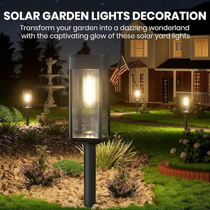 Solar Lights Outdoor, Bright Solar Pathway Lights Waterproof IP65, 4 Pack Warm - Image 7