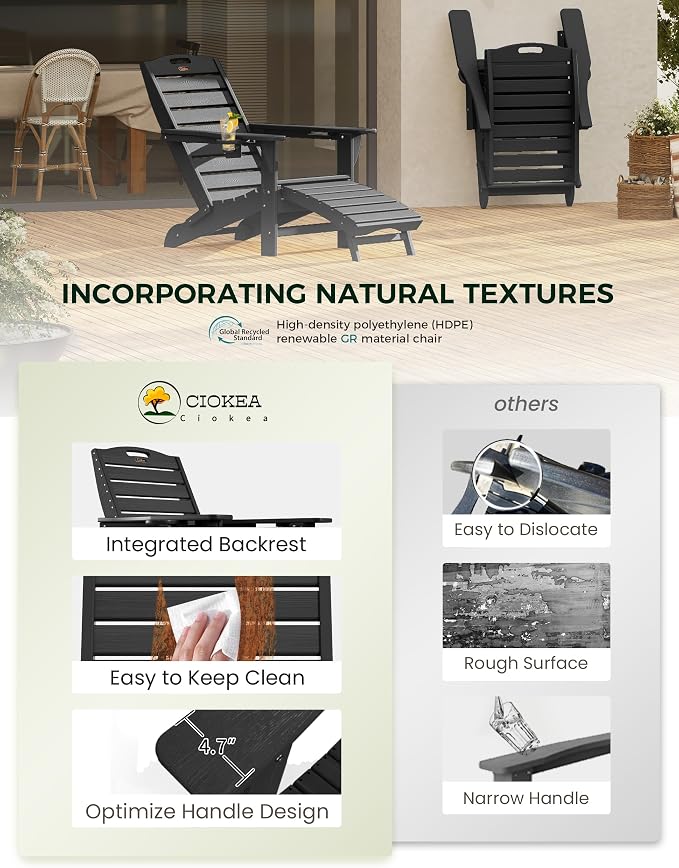 Ciokea Folding Adirondack Chair Set of 6 - Image 6