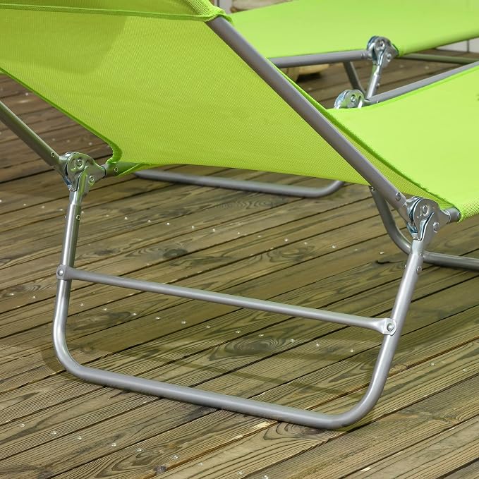 Outsunny 2 Piece Folding Chaise Lounge Chairs, Pool Sun Tanning Chairs - Image 9