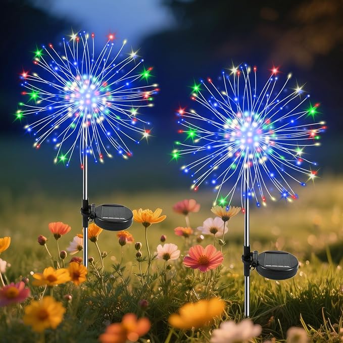 Garden Outdoor Lights, 2 Pack 120 LED Solar Garden Lights Fairy Lights Outdoor by Slyuexu