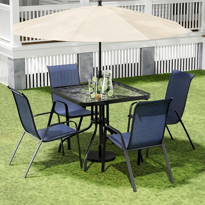 Arlopu 5 Piece Outdoor Patio Dining Set, Porch Furniture - Image 9