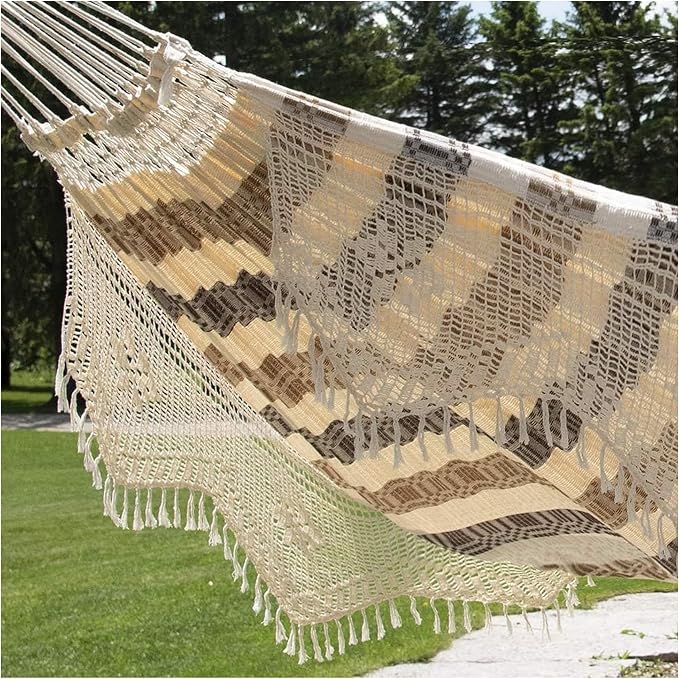 Vivere Authentic Brazilian Cotton Hammock - 450 lb Capacity - Image 5