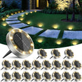 20 Pack Solar Ground Lights Outdoor, 8 LED Mini Flat Solar Disk Lights by Unknown
