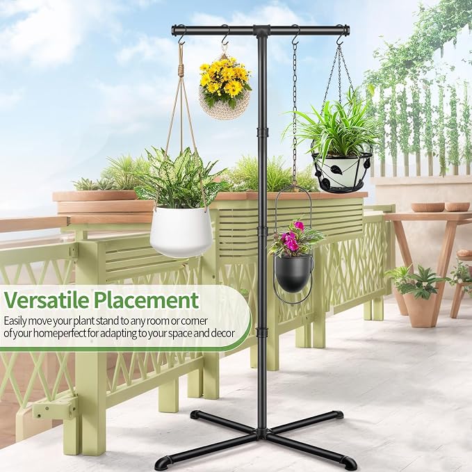 Plant Hanger Indoor, Hanging Plant Stand Heavy Duty Metal Standing Plant Hanger - Image 6
