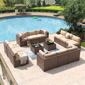 Aoxun 14 Piece Patio Furniture Set Wicker Rattan Patio Conversation Set Outdoor by Aoxun