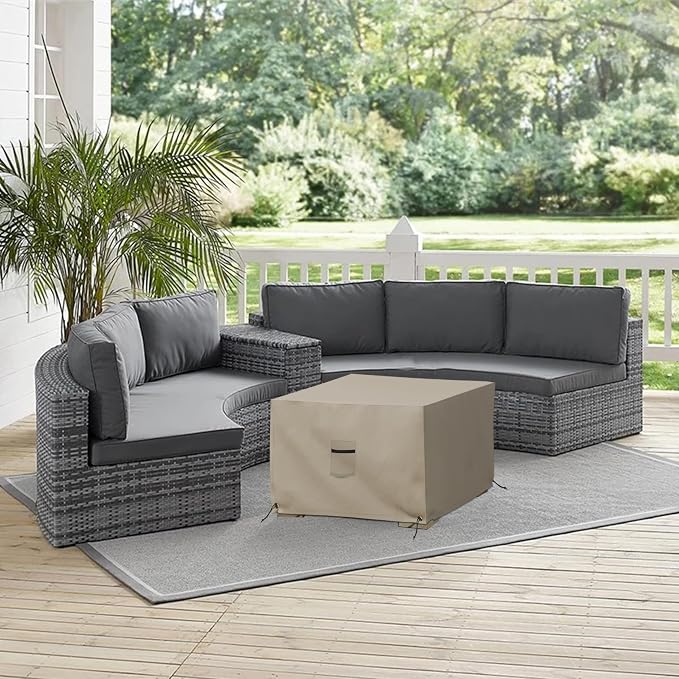 Covers & All Outdoor Ottoman Cover, 12 Oz PVC Coated Polyester, Waterproof - Image 5
