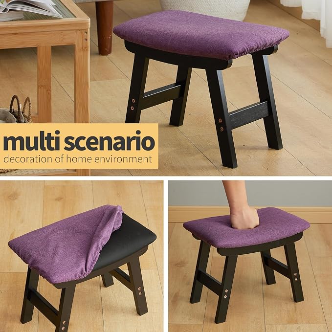 Foot Stool Ottoman Foot Rest Under Desk, Small Stool - Image 7