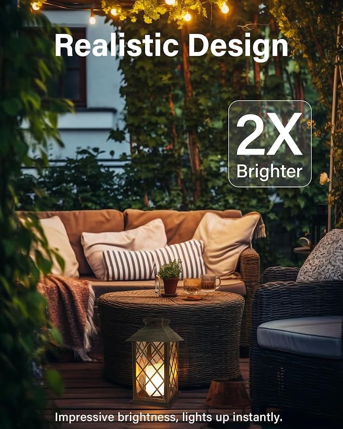 SHYMERY Solar Lantern, Outdoor Garden Hanging Lanterns, 2 Pack 14 Inch Lasts 3X - Image 5