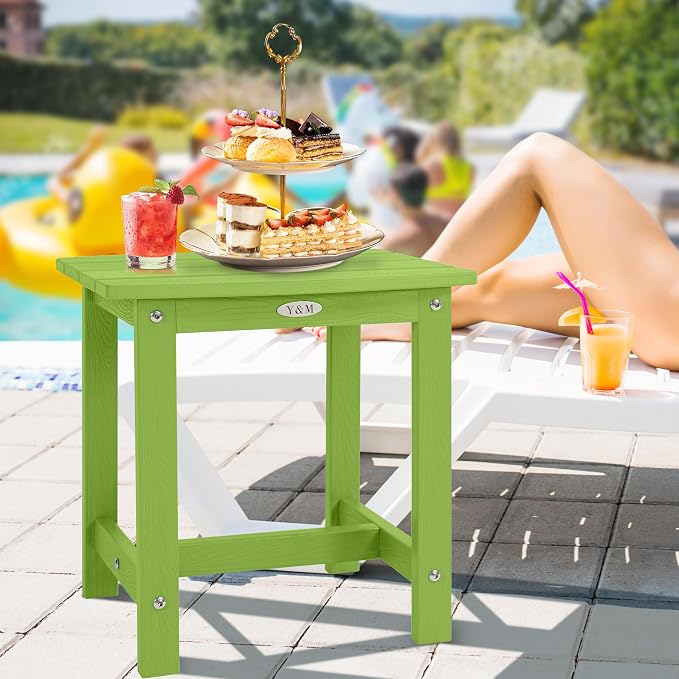 Y&M Outdoor Side Table, HIPS Adirondack Small Single Table, Waterproof Square - Image 2