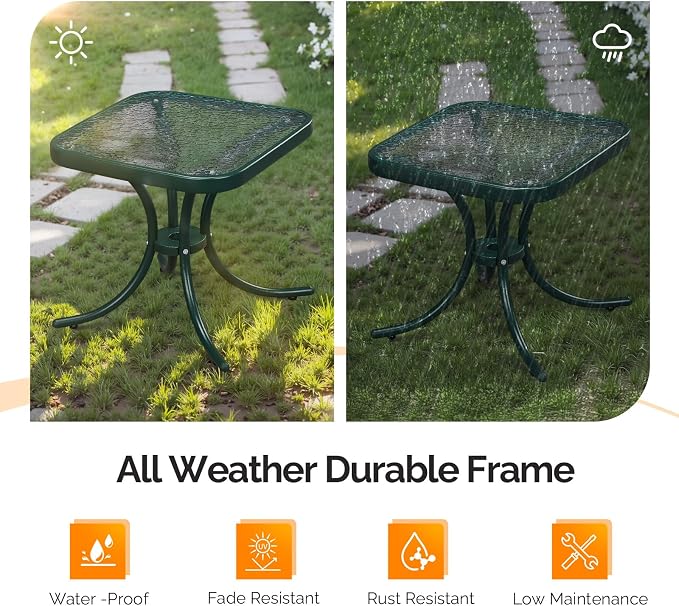 VINGLI Outdoor Side Table, Weatherproof Small Tables - Image 6