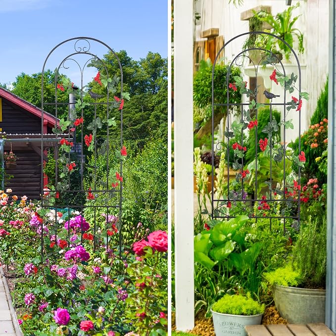 2 Pack 86.7" H x 19.7" W Metal Garden Trellis - Image 7