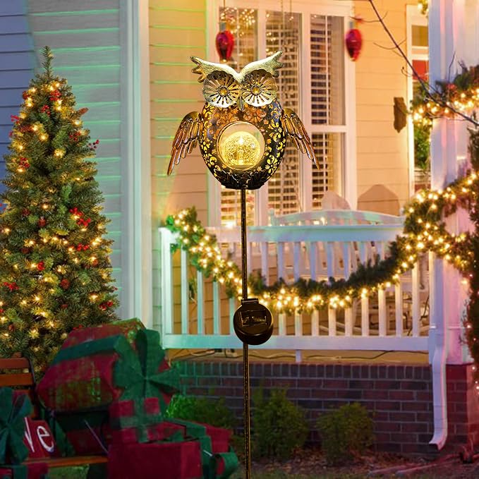 Go2garden Solar Lights Outdoor Owl Garden Gifts Mom Metal Stakes Lights - Image 7