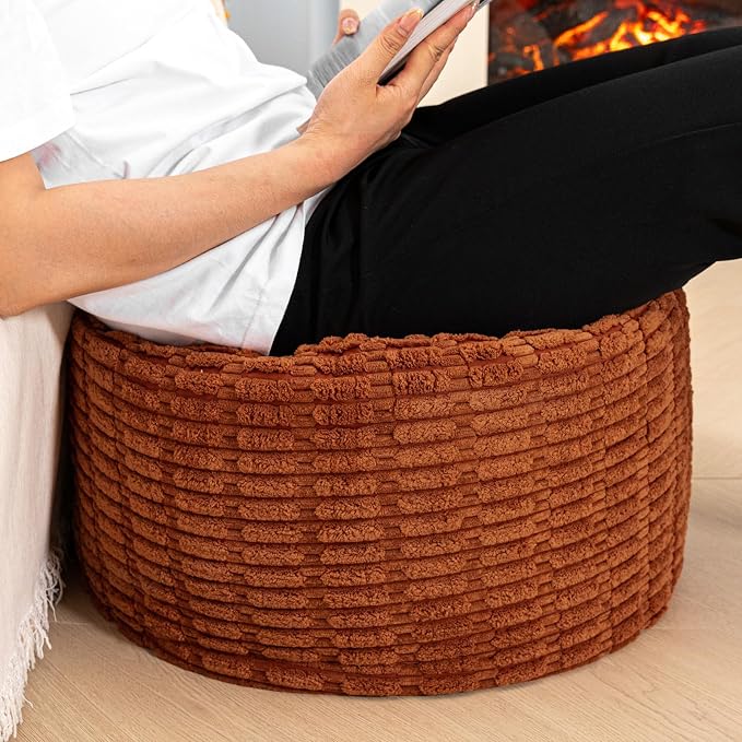 Asuprui Pouf Ottoman Round Ottoman Foot Rest Foot Stool Poufs - Image 3