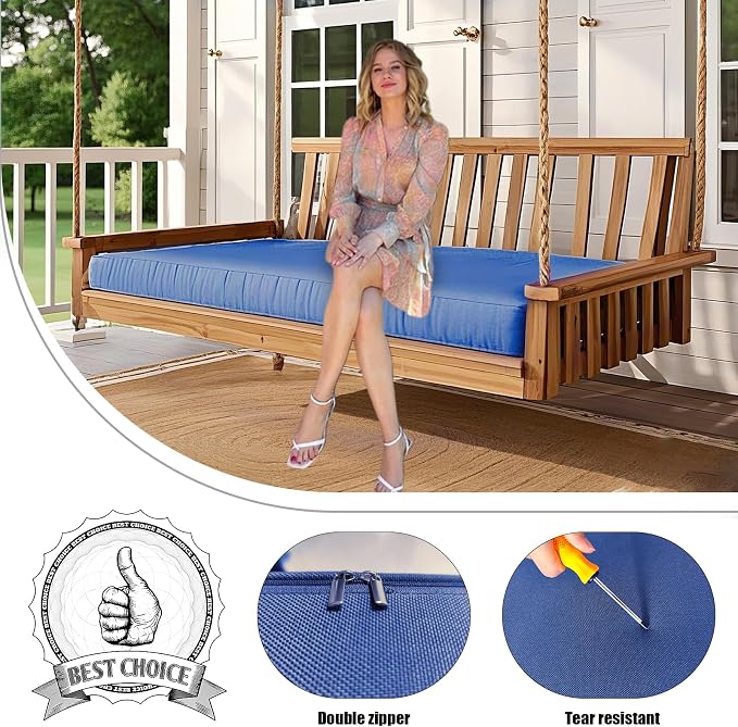 Olefin Twin Outdoor Porch Swing Bed Mattress Cover Waterproof, Twin Size Patio - Image 3