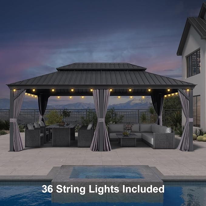 PURPLE LEAF 13' X 20' Hardtop Gazebo - Image 2