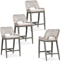 PURPLE LEAF Counter Height Bar Stools Set of 4 Outdoor Bar Chair by PURPLELEAF