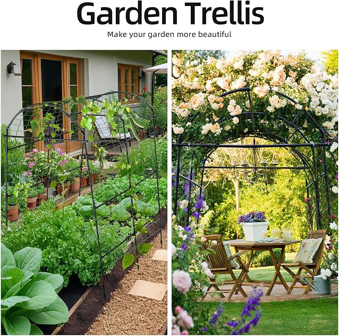 Garden Arch Arbor Trellis for Climbing Plants Outdoor, 7.8 ft Extra Tall - Image 5