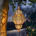 Hanging Solar Lantern Outdoor Decor, Moroccan Solar Lights by AIINY