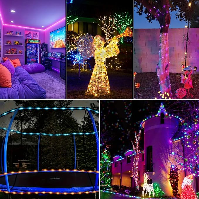 Solar Rope Lights Outdoor Waterproof, 99Ft 300 LED String Light Fairy Solar - Image 8