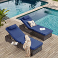 Outdoor Lounge Chairs, Pool Lounge Chairs Set of 2, Outdoor Chaise Lounge by YALISSEY