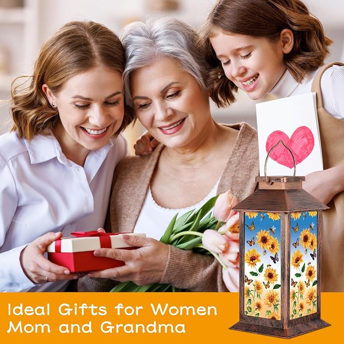 Solar Lantern Outdoor Waterproof Sunflower Butterfly Garden Decor Birthday Gifts - Image 2