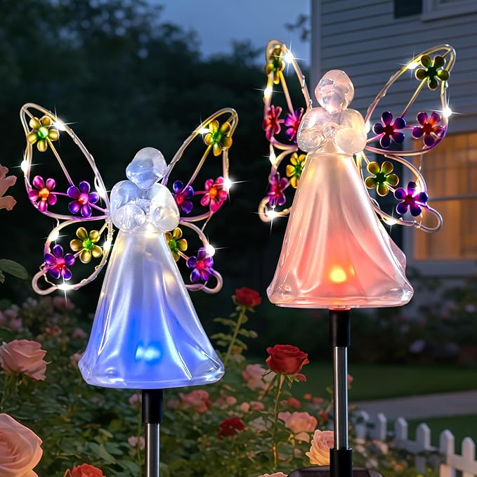 Angel Solar Lights for Cemetery Memorial Gift Grave Decorations Solar Angel by ELFENGARDEN