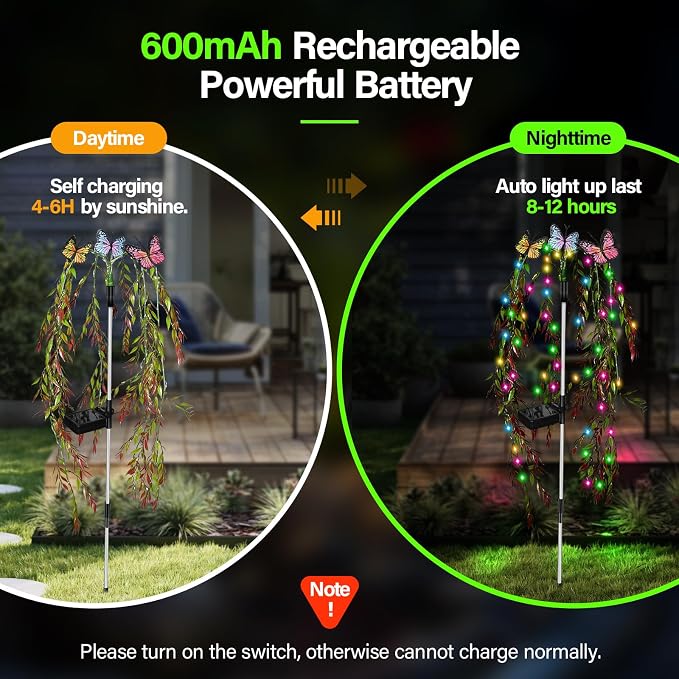 Solar Garden Lights Outdoor Decorative Waterproof, 69LED Swaying Tree Solar - Image 3