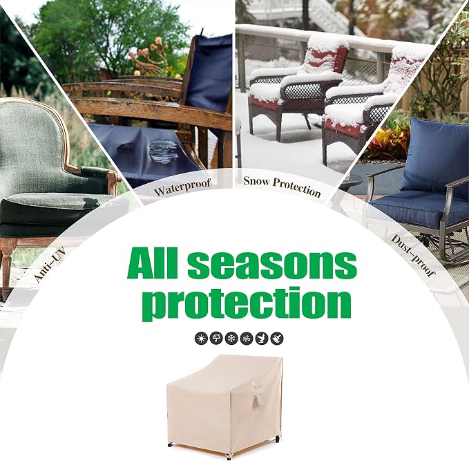F&J Outdoors Waterproof UV Resistant Large Deep Seat Chair Patio Lounge Chair - Image 8