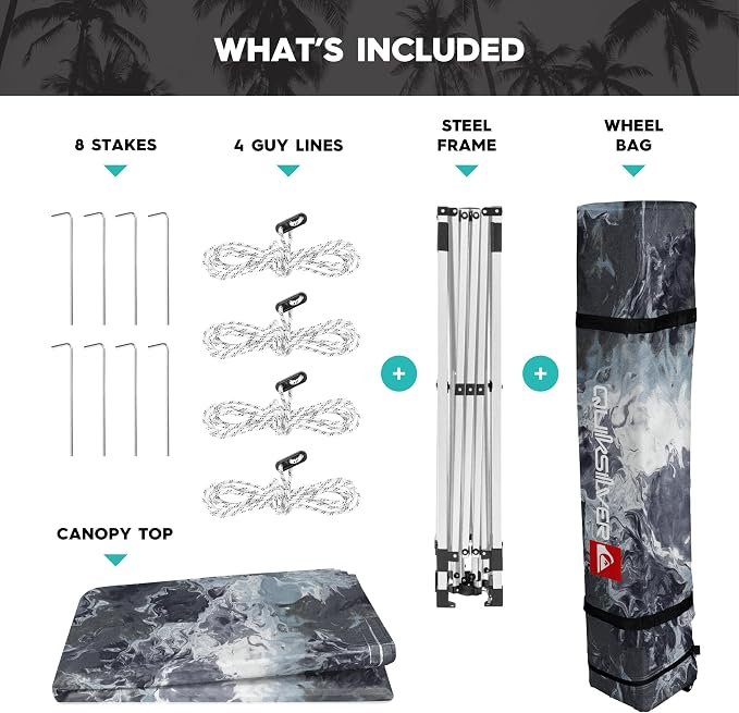Quiksilver 10x10 Pop Up Canopy – UPF 50+ Outdoor Beach Tent - Image 5