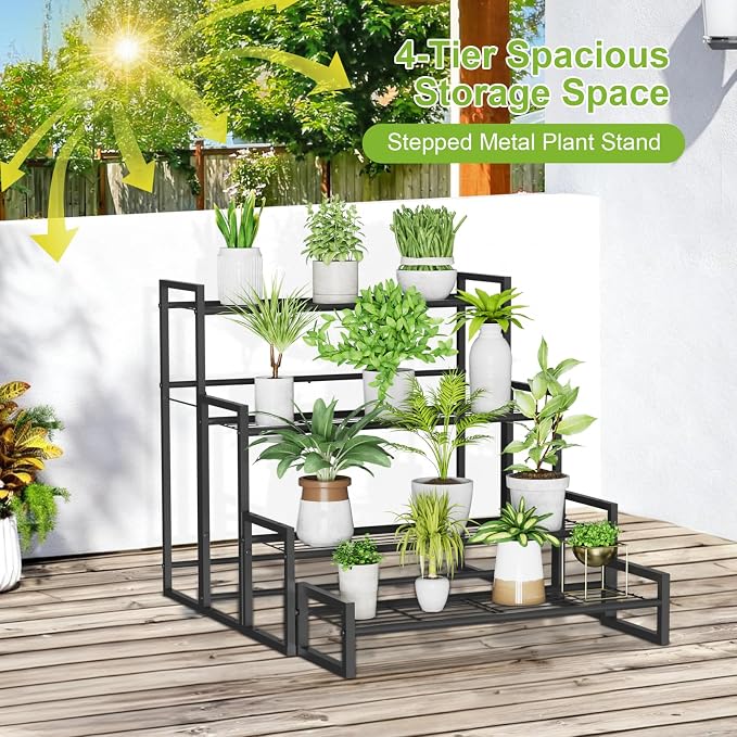 Plant Stand, 4 Tier Stackable Tiered Plant Stand, Scalable Heavy Duty Tall - Image 2