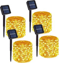 4 Pack Solar Powered Copper Wire String Lights Outdoor, Total 400LED Waterproof by DAYLIGHTIR
