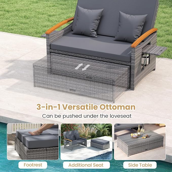 Tangkula Patio Rattan Daybed - Image 6