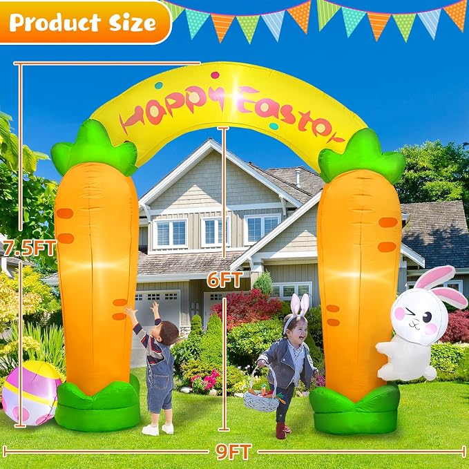 MICOCAH 9FT Long Easter Inflatables Archway Outdoor Decorations, Easter - Image 2