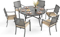 PHI VILLA 7 Pieces Outdoor Round Dining Set by PHIVILLAThepioneerofcomfortablehouseholdsupplies