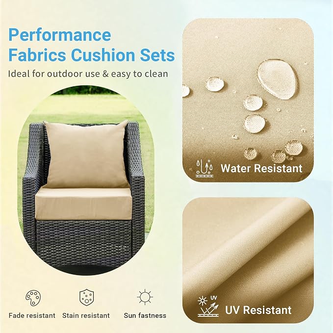 Outdoor Cushions for Patio Furniture, Outdoor Seat Cushion Set 24 x 24 x 4 Inch - Image 3