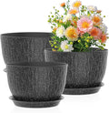 12/10/9 inch Large Flower Pots, 3 Set Big Plant Pots by Meowell