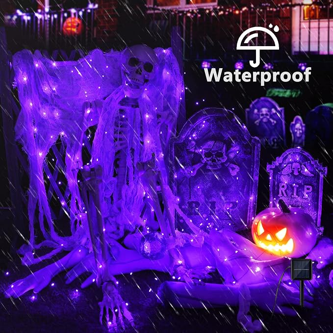 Brizled Halloween Fairy Lights, 2 Pack Total 78FT 240 LED Purple Fairy Lights - Image 4